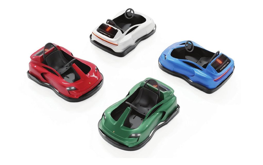 Junior drift karts in red, white, blue and green