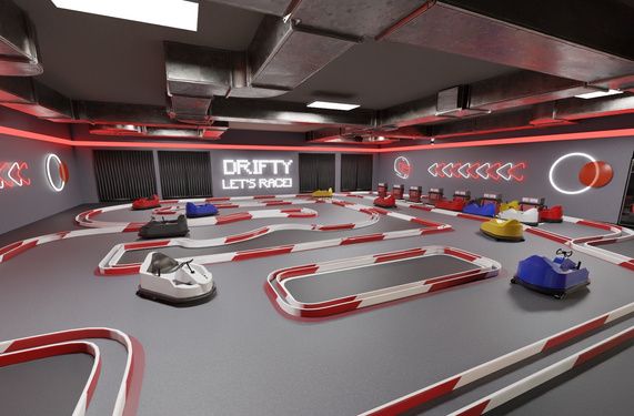 Drift karting arena render