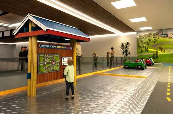 Driving school kiosk inside a mall venue